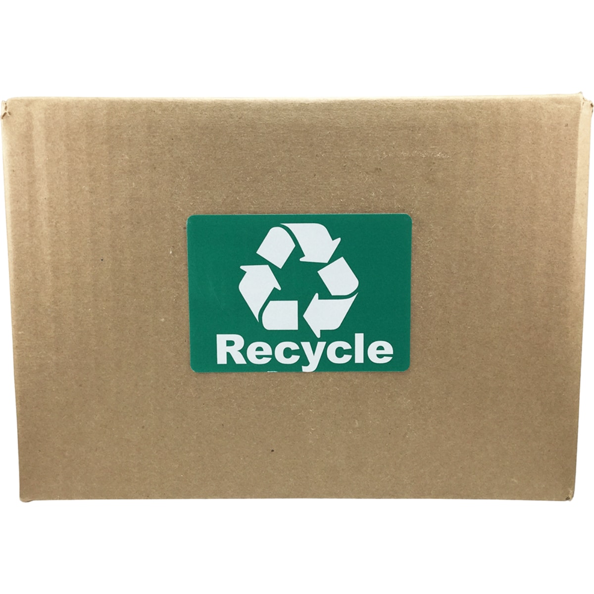 Green Recycle Stickers With White Recycle Logo 2.5" x 3.5" QTY 500