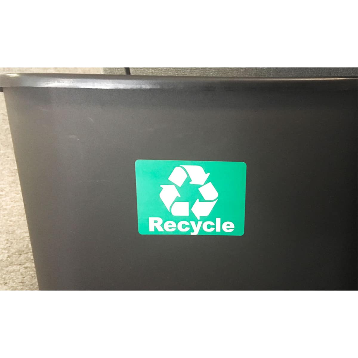 Green Recycle Stickers With White Recycle Logo 2.5" x 3.5" QTY 500