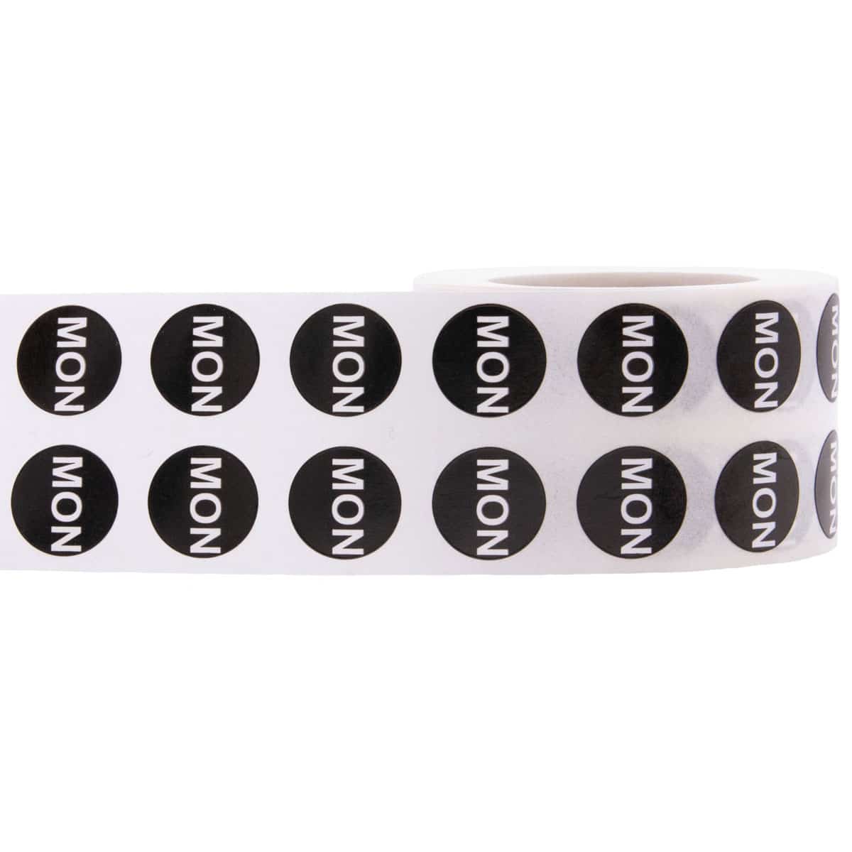 Small Monday Colored Day Stickers 1/2" Round Quantity 1,000 Small Monday Colored Day Stickers 1/2" Round Quantity 1,000