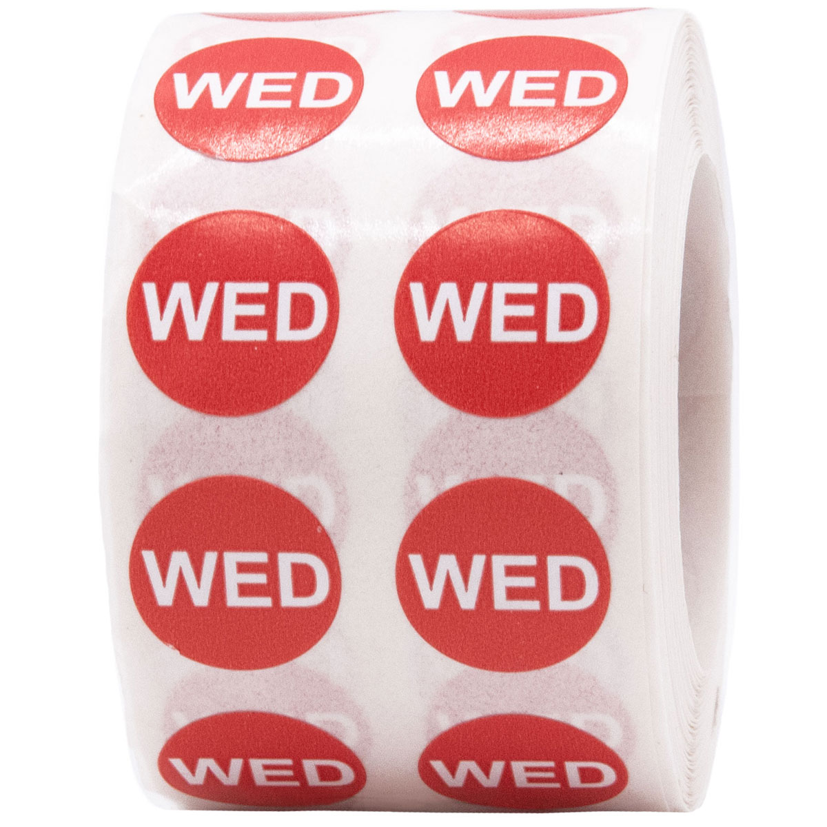 Small Wednesday Colored Day Stickers 1/2" Round Quantity 1,000 Small Wednesday Colored Day Stickers 1/2" Round Quantity 1,000