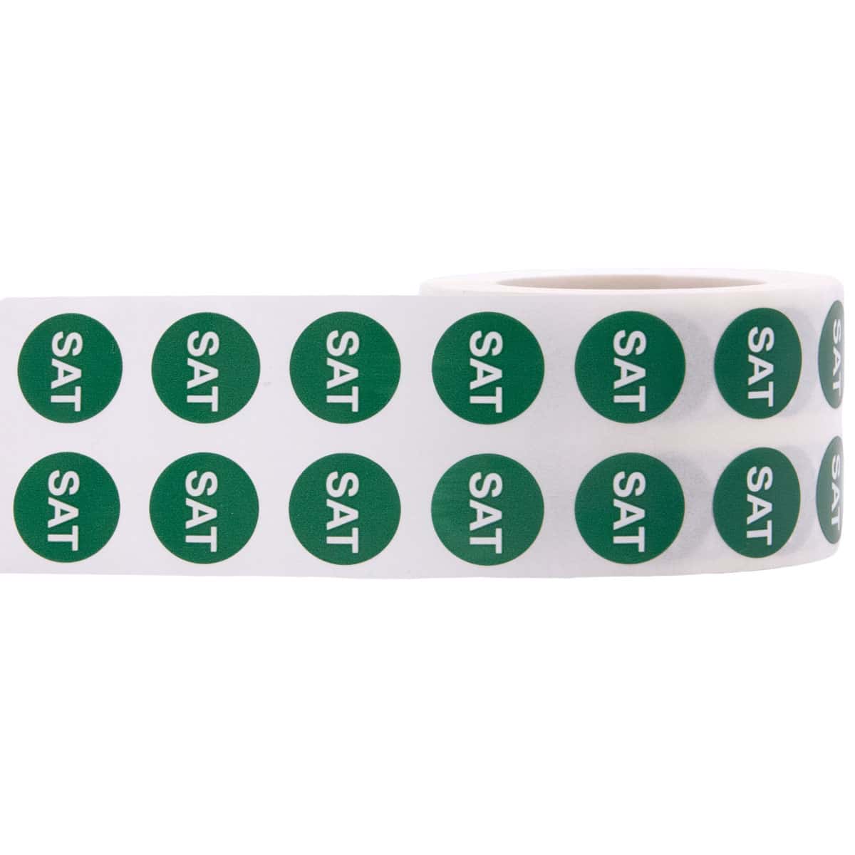 Small Saturday Colored Day Stickers 1/2" Round Quantity 1,000 Small Saturday Colored Day Stickers 1/2" Round Quantity 1,000