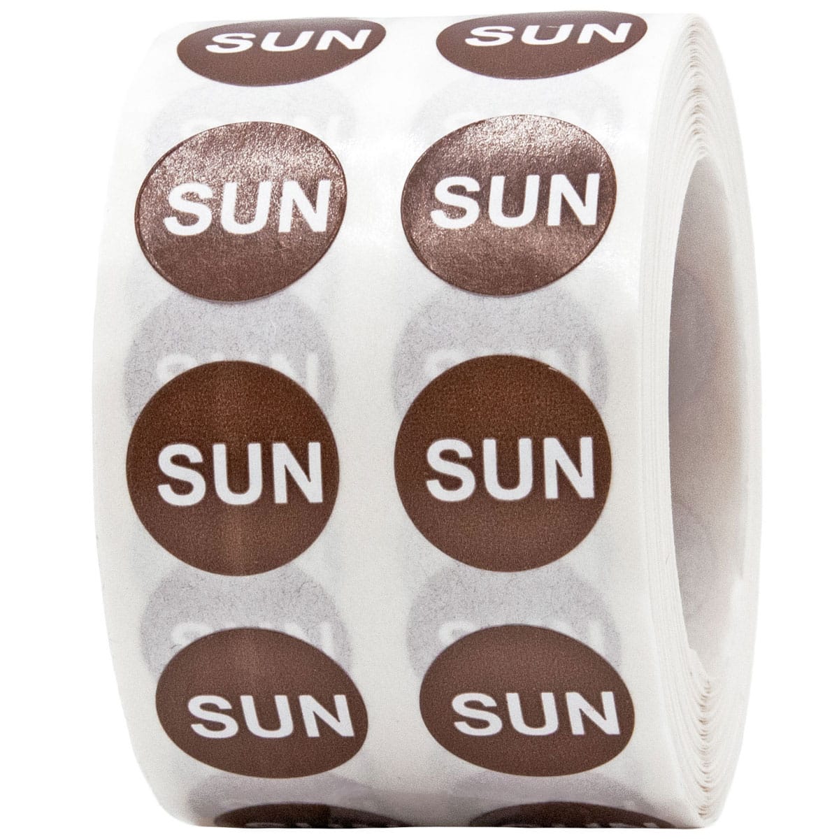 Small Sunday Colored Day Stickers 1/2" Round Quantity 1,000 Small Sunday Colored Day Stickers 1/2" Round Quantity 1,000