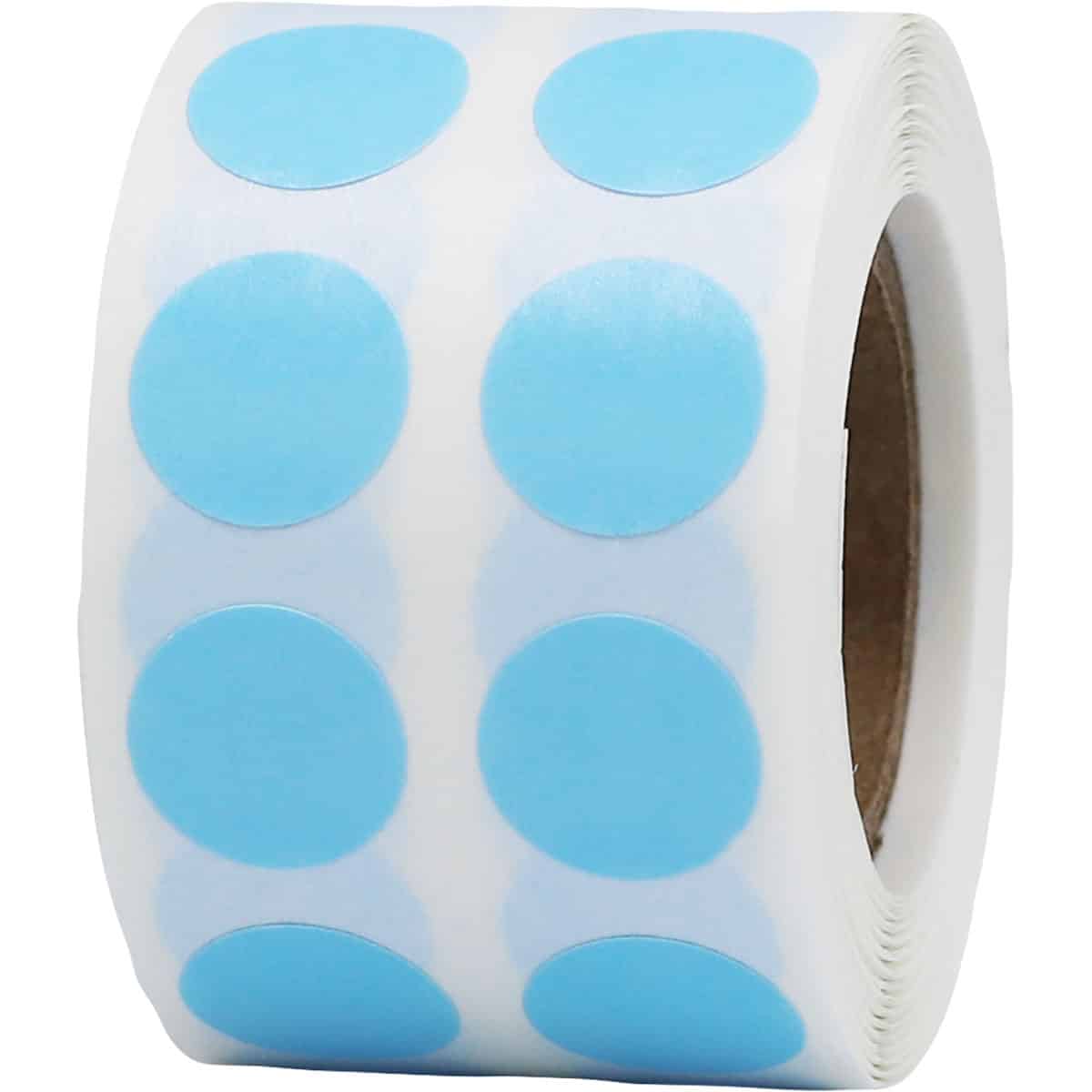 Small Baby Blue Dot Stickers 1/2" Round QTY 1,000 Small Baby Blue Dot Stickers 1/2" Round QTY 1,000