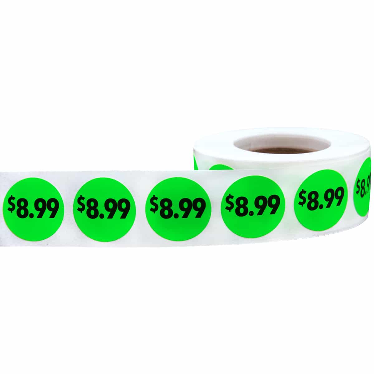 $8.99 Price Stickers Fluorescent Green 3/4" Round QTY 500 $8.99 Price Stickers Fluorescent Green 3/4" Round QTY 500