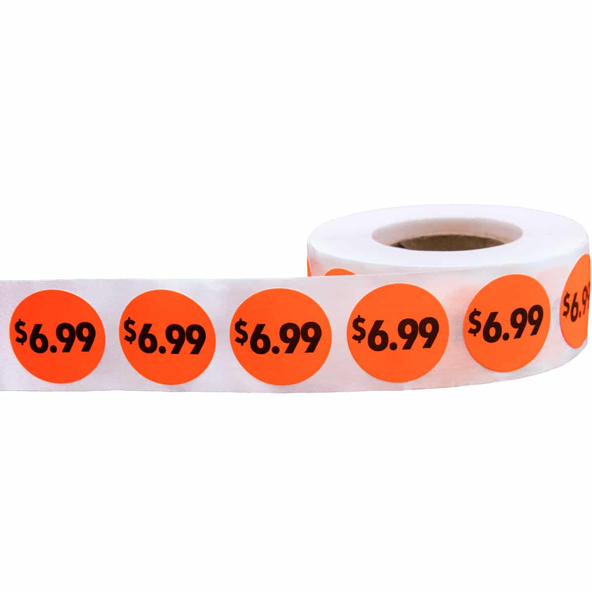 Fluorescent Red $6.99 Pricing Stickers 3/4" Round QTY 500