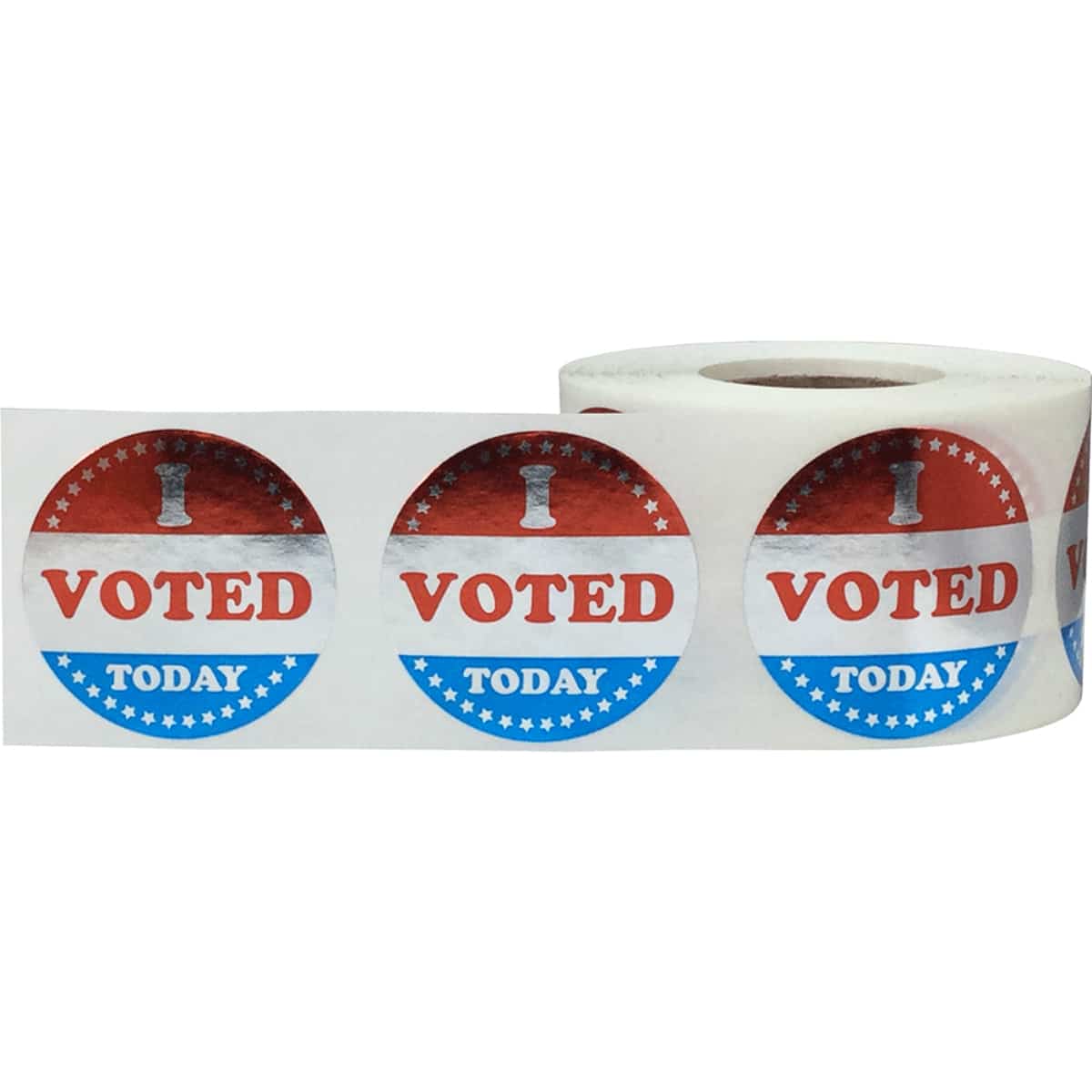 I Voted Today Stickers Metallic 1.5" QTY 500 I Voted Today Stickers Metallic 1.5" QTY 500