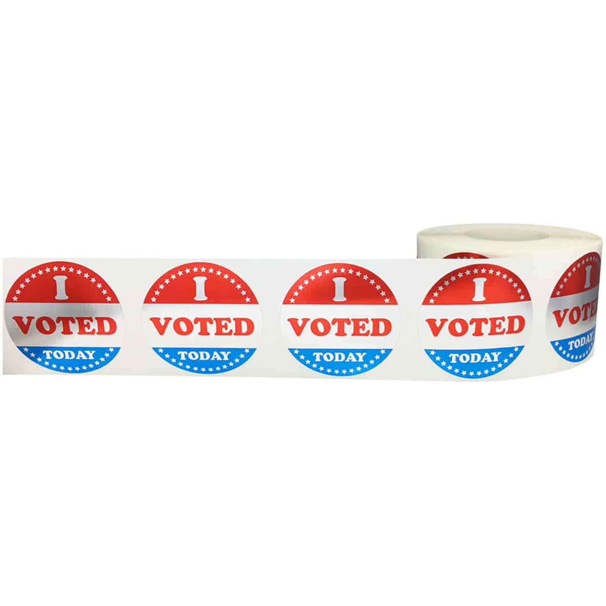 I Voted Today Stickers Metallic 1.5" QTY 500 I Voted Today Stickers Metallic 1.5" QTY 500