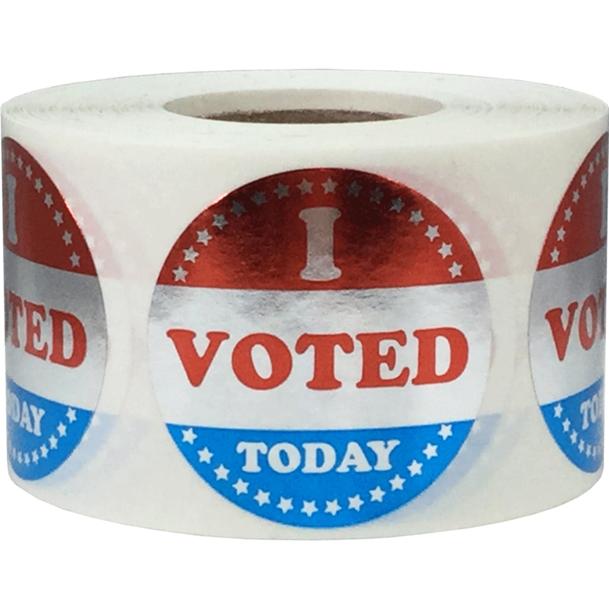 I Voted Today Stickers Metallic 1.5" QTY 500 I Voted Today Stickers Metallic 1.5" QTY 500