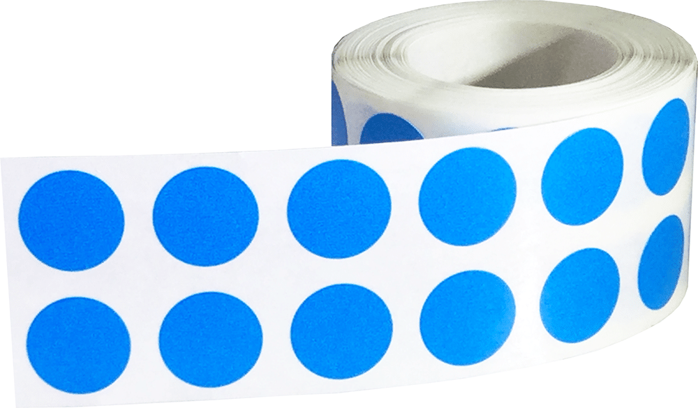 Blue Removable Dot Stickers 1/2" Round QTY 1,000 Blue Removable Dot Stickers 1/2" Round QTY 1,000