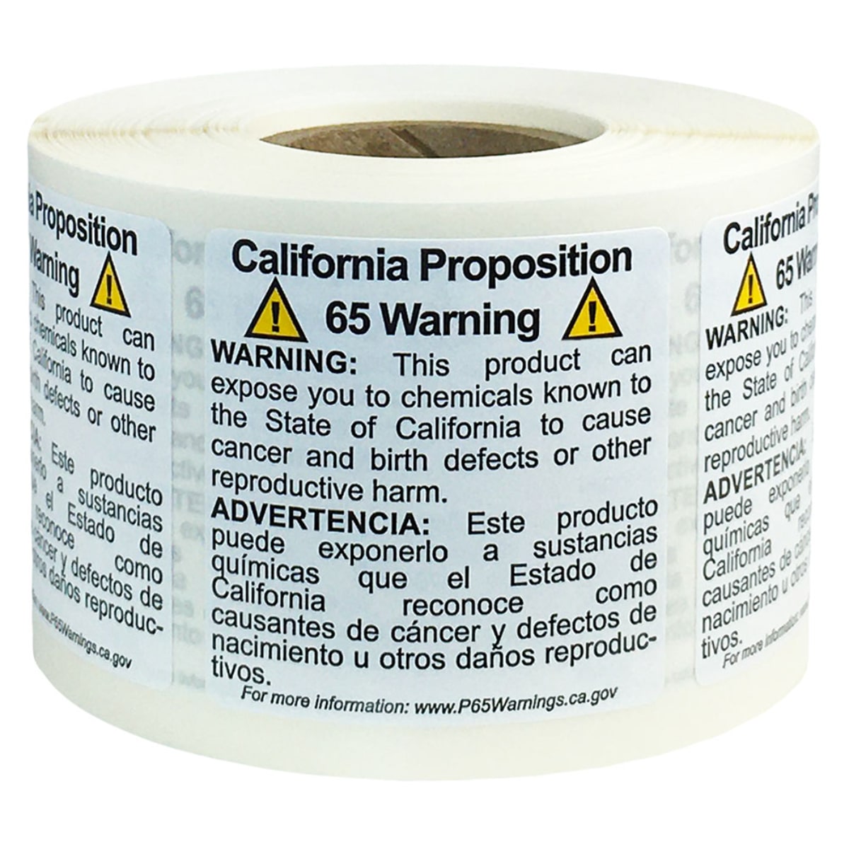 Generic California Prop 65 Labels in English and Spanish Quantity 500