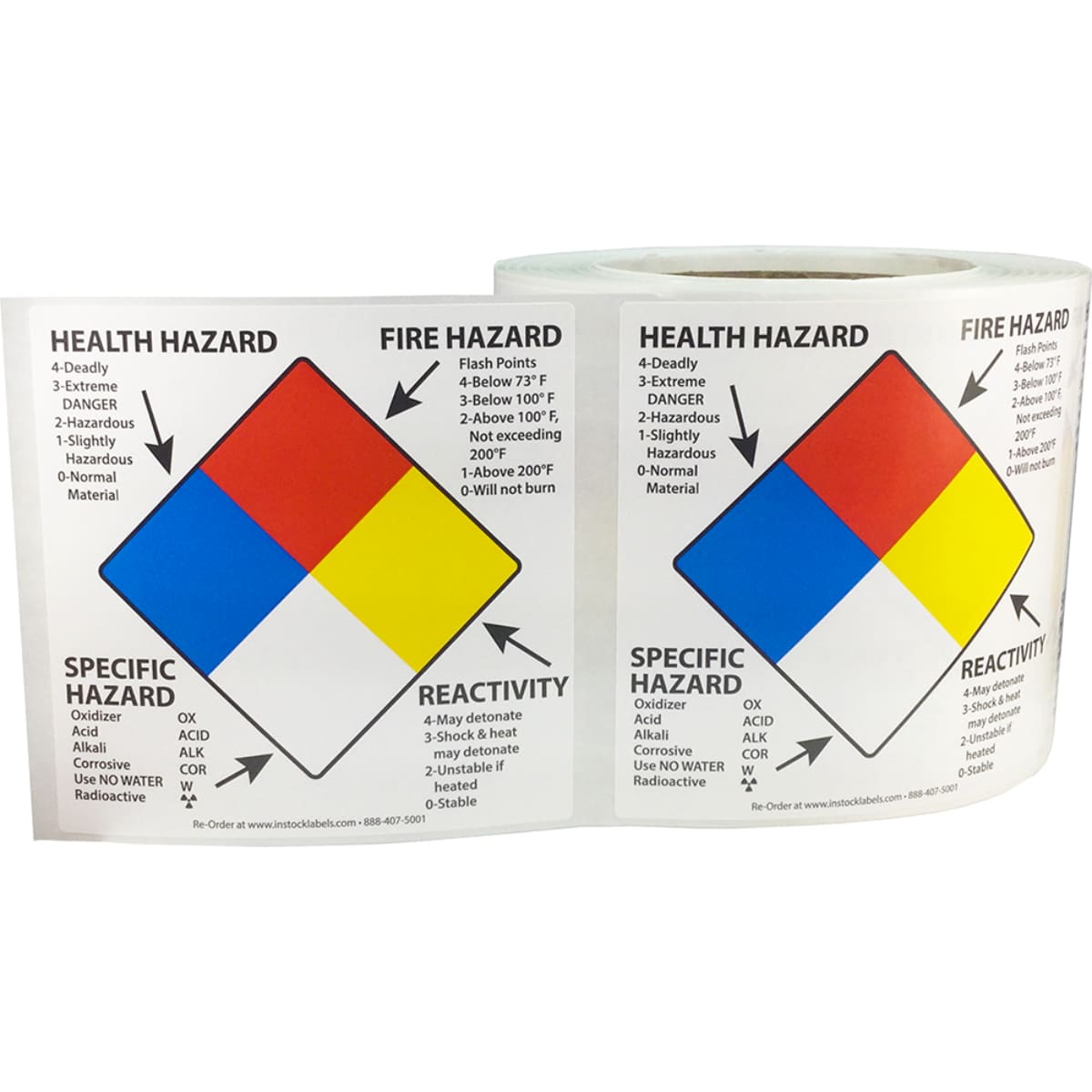 DOT Right to Know Specific Health Fire Reactivity Hazard Labels Quantity 500 DOT Right to Know Specific Health Fire Reactivity Hazard Labels Quantity 500