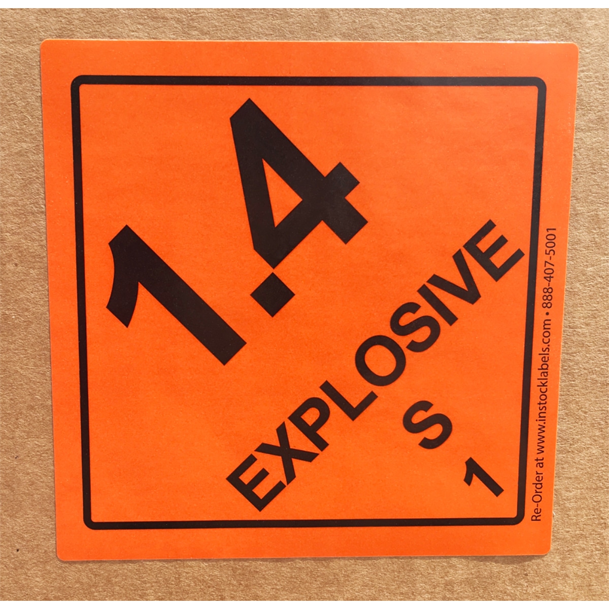 Explosive Class 1.4 S Hazmat DOT Labels Quantity 500 Explosive Class 1.4 S Hazmat DOT Labels Quantity 500