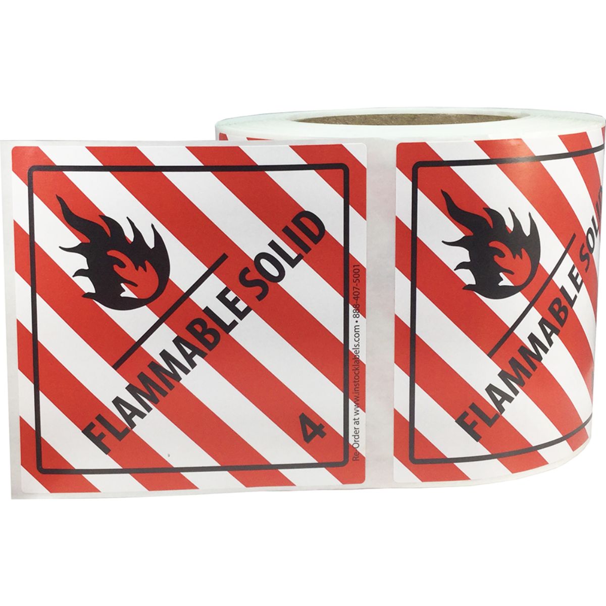 DOT Flammable Solid Hazard Labels Class 4 Quantity 500 DOT Flammable Solid Hazard Labels Class 4 Quantity 500