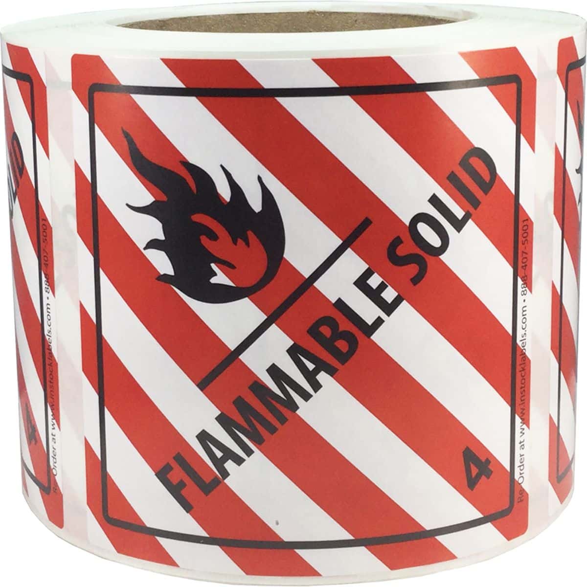 DOT Flammable Solid Hazard Labels Class 4 Quantity 500 DOT Flammable Solid Hazard Labels Class 4 Quantity 500