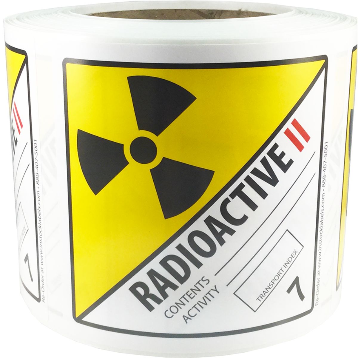 DOT Radioactive ll Hazard Labels Class 7 QTY 500 DOT Radioactive ll Hazard Labels Class 7 QTY 500