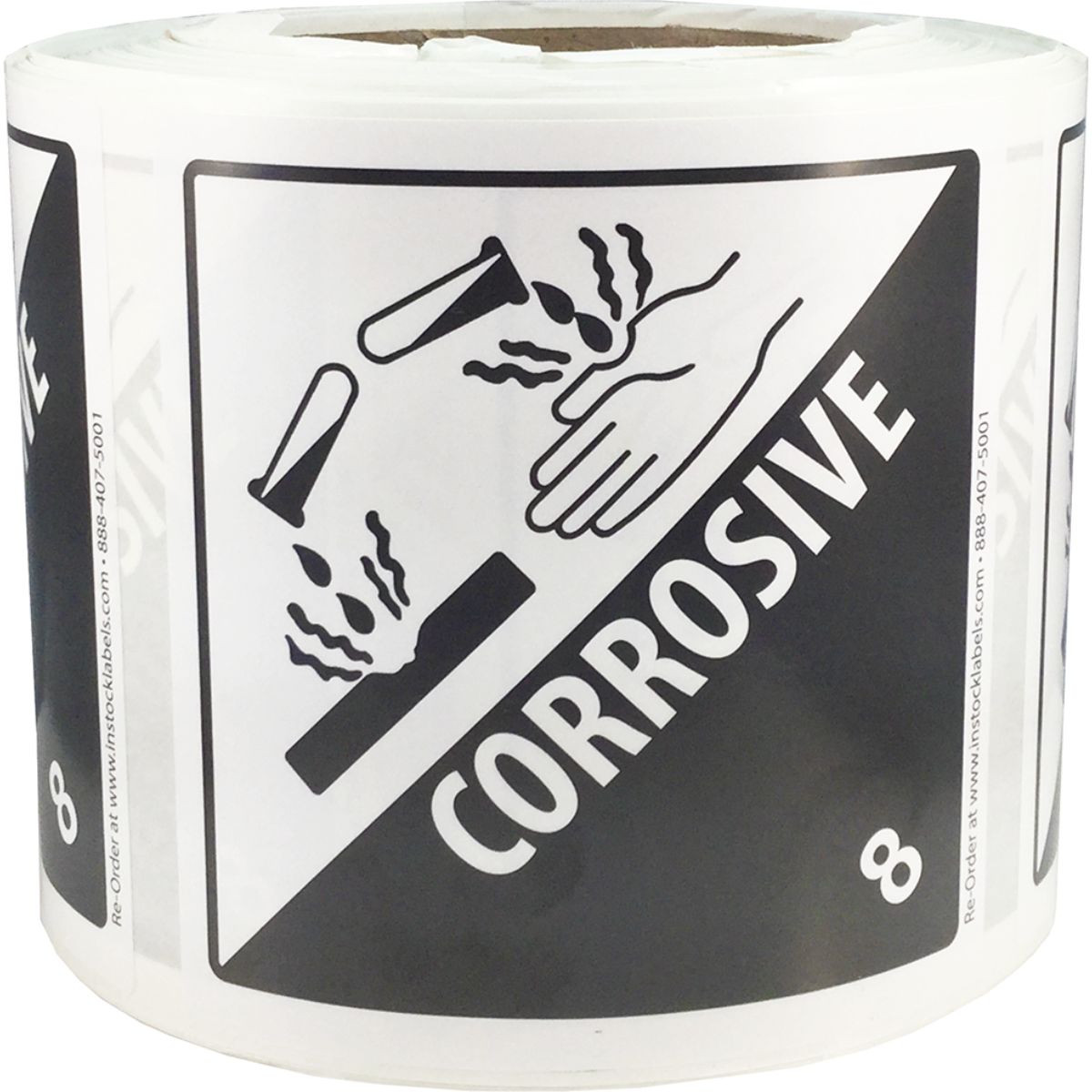 DOT Corrosive Hazard Labels Class 8 Quantity 500 DOT Corrosive Hazard Labels Class 8 Quantity 500