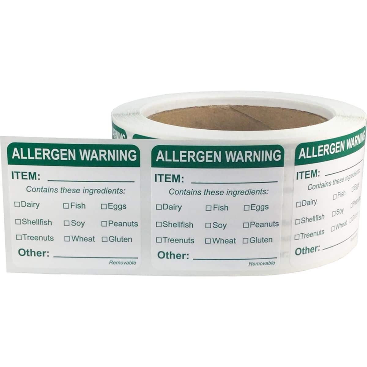 Allergen Food Warning Labels Writable Removable 2 Inch Quantity 500 Allergen Food Warning Labels Writable Removable 2 Inch Quantity 500