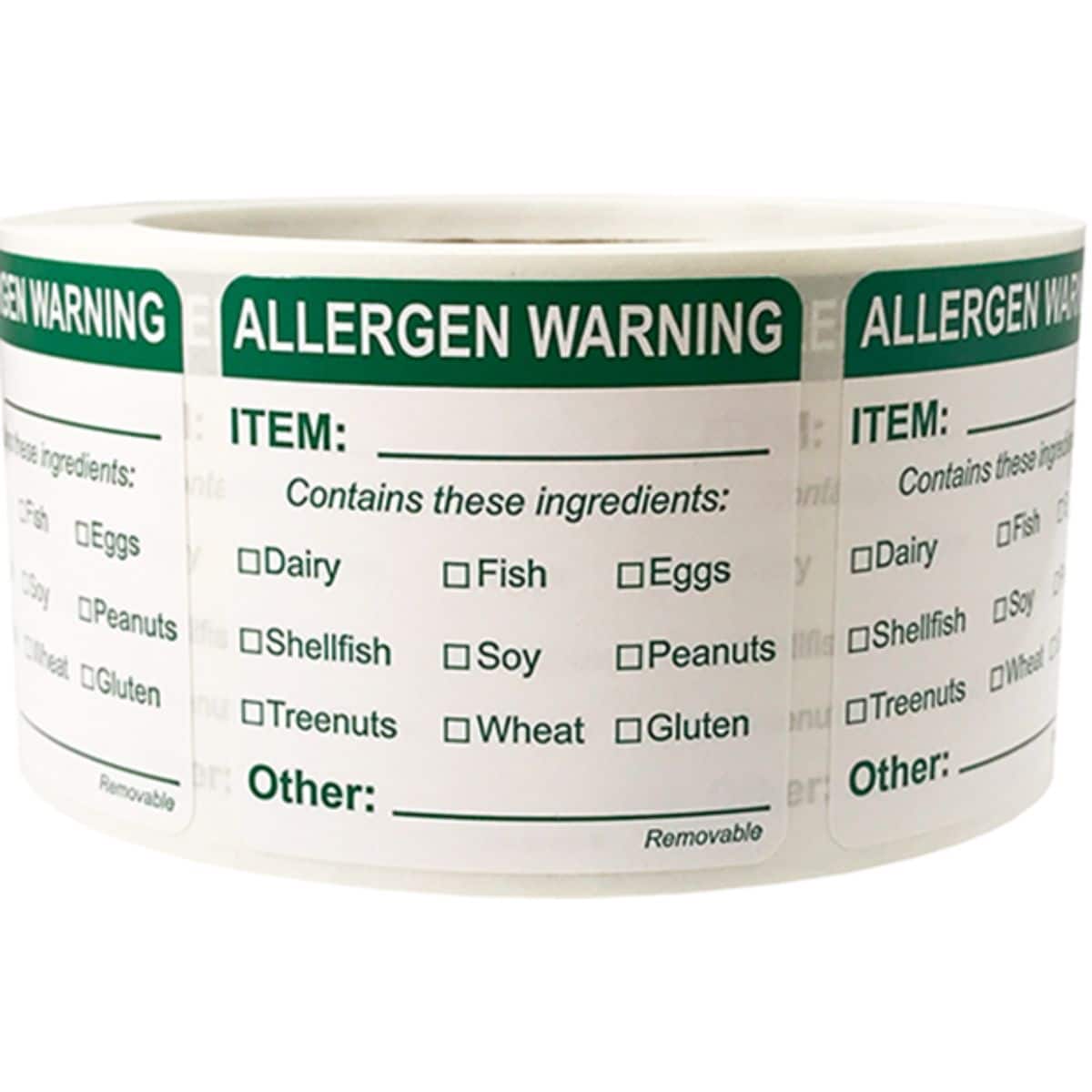 Allergen Food Warning Labels Writable Removable 2 Inch Quantity 500 Allergen Food Warning Labels Writable Removable 2 Inch Quantity 500