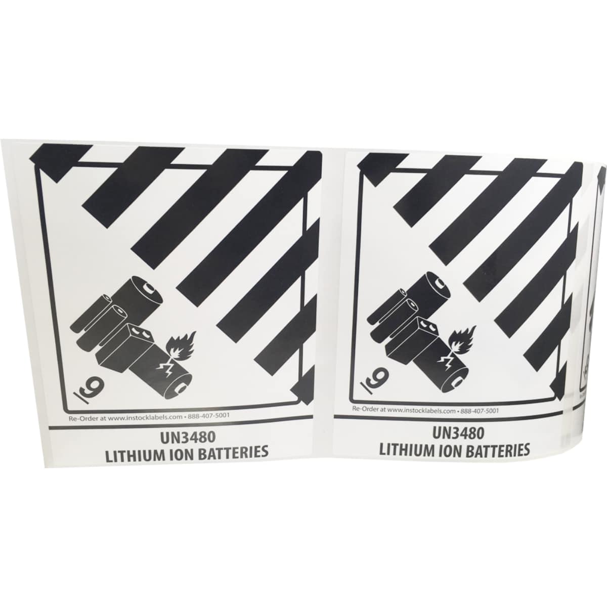 Lithium Ion Batteries UN3480 Hazard DOT Labels Class 9 Quantity 500
