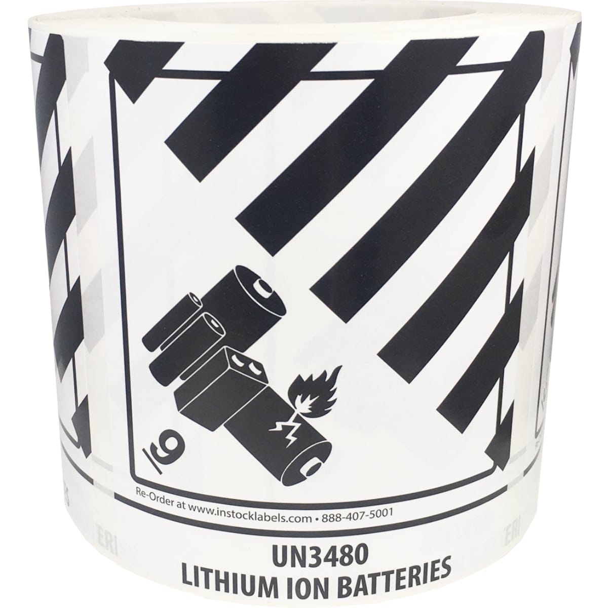 Lithium Ion Batteries UN3480 Hazard DOT Labels Class 9 Quantity 500