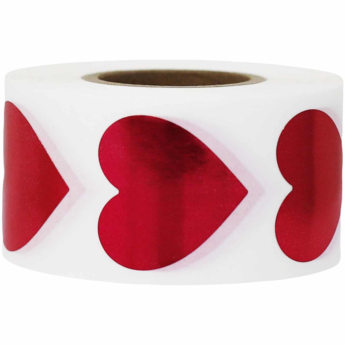 Metallic Red Heart Stickers 1" QTY 500 Metallic Red Heart Stickers 1" QTY 500