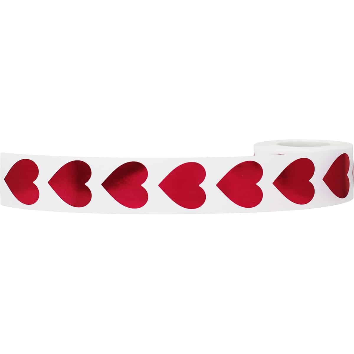 Metallic Red Heart Stickers 1" QTY 500 Metallic Red Heart Stickers 1" QTY 500