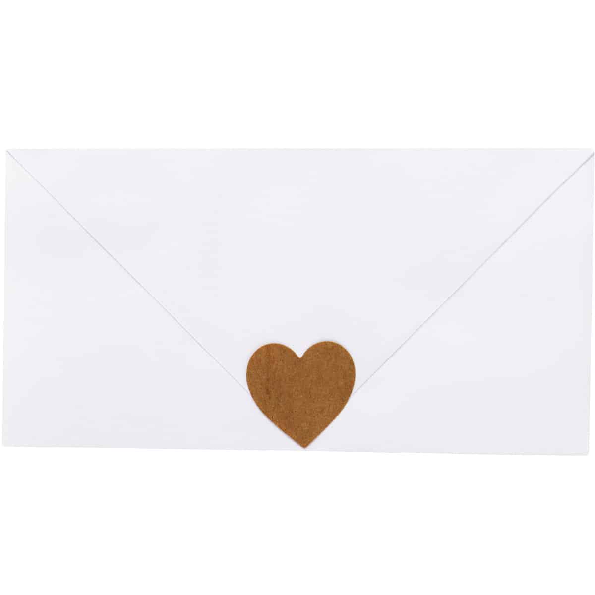 Brown Kraft Heart Stickers 1" QTY 500