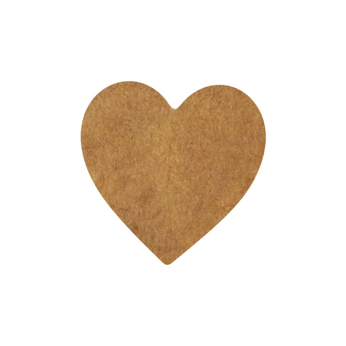 Brown Kraft Heart Stickers 1" QTY 500