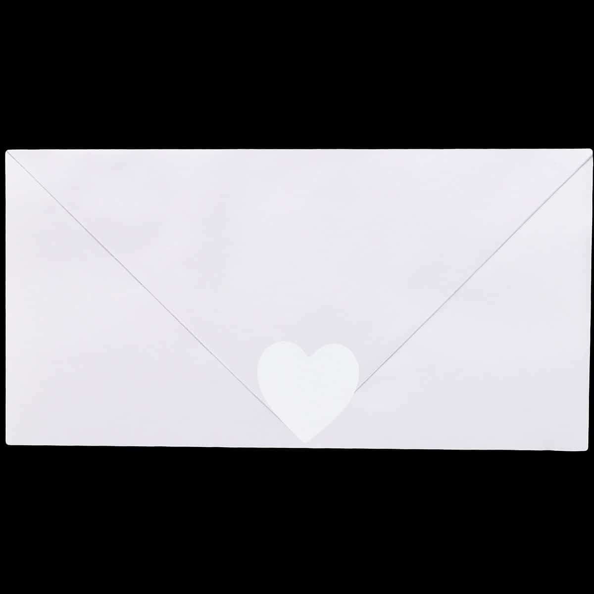 White Heart Stickers 1" QTY 500