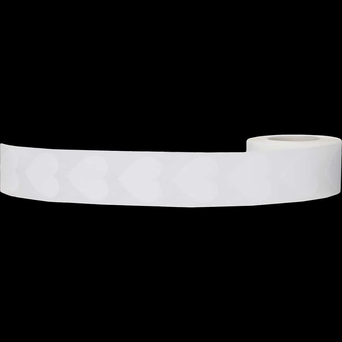 White Heart Stickers 1" QTY 500