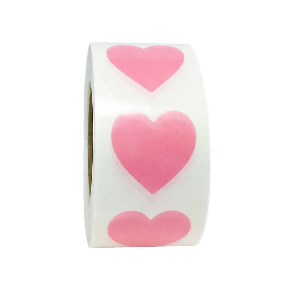Pink Transparent Heart Stickers 3/4" QTY 500 Pink Transparent Heart Stickers 3/4" QTY 500