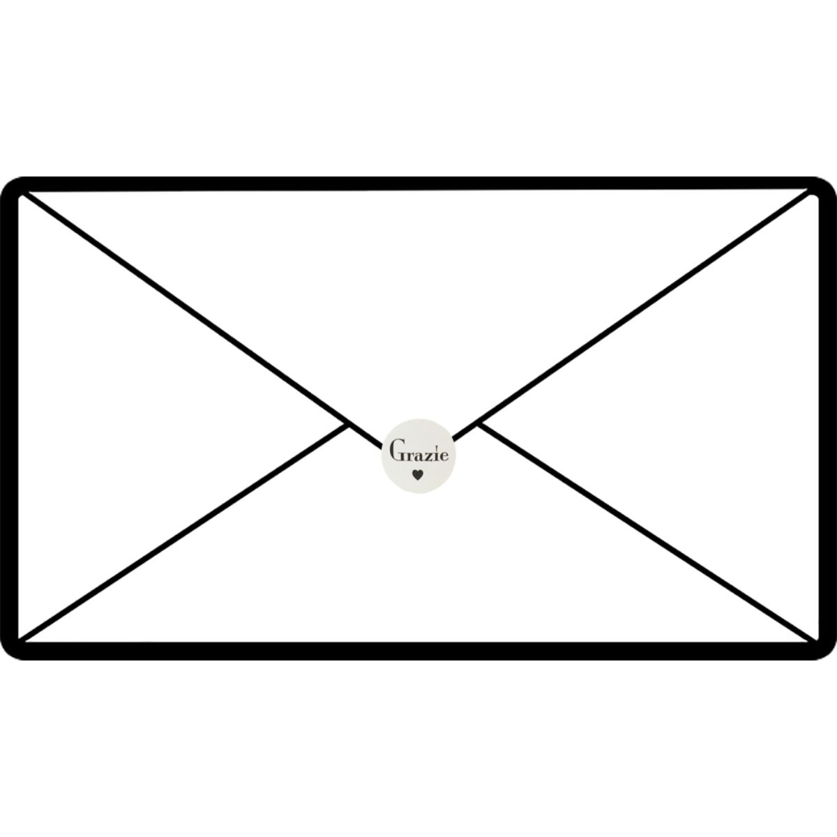 Italian Thank You Grazie Stickers White 1" QTY 500 Italian Thank You Grazie Stickers White 1" QTY 500