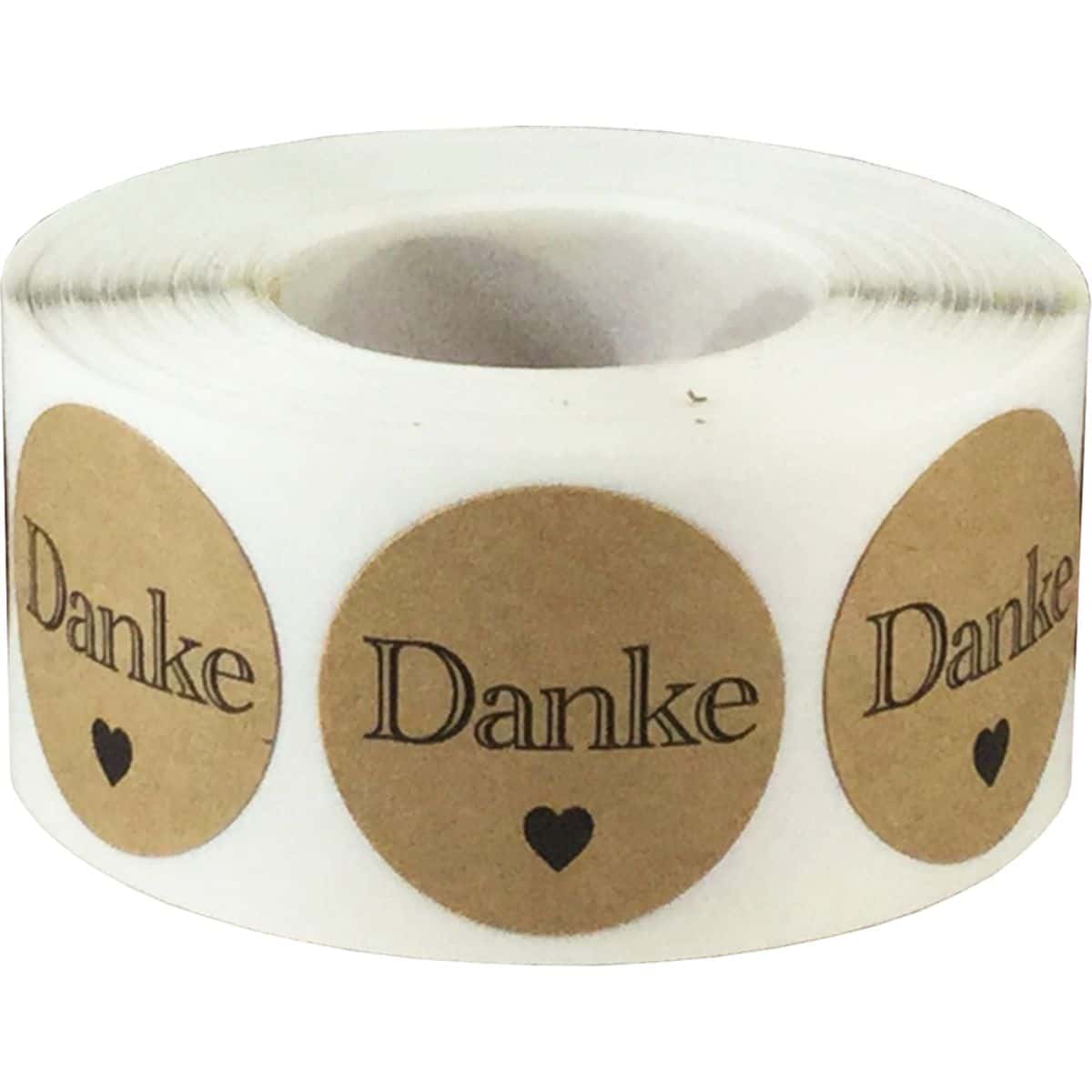 German Danke/Thank You Stickers Brown Kraft 1" QTY 500 German Danke/Thank You Stickers Brown Kraft 1" QTY 500