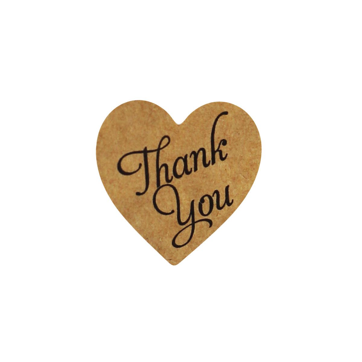 Thank You Heart Stickers Brown Kraft Paper 1" QTY 500 Thank You Heart Stickers Brown Kraft Paper 1" QTY 500
