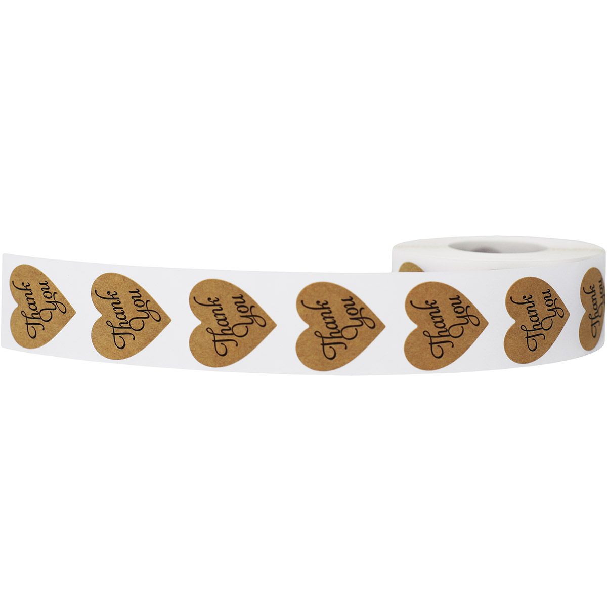 Thank You Heart Stickers Brown Kraft Paper 1" QTY 500 Thank You Heart Stickers Brown Kraft Paper 1" QTY 500