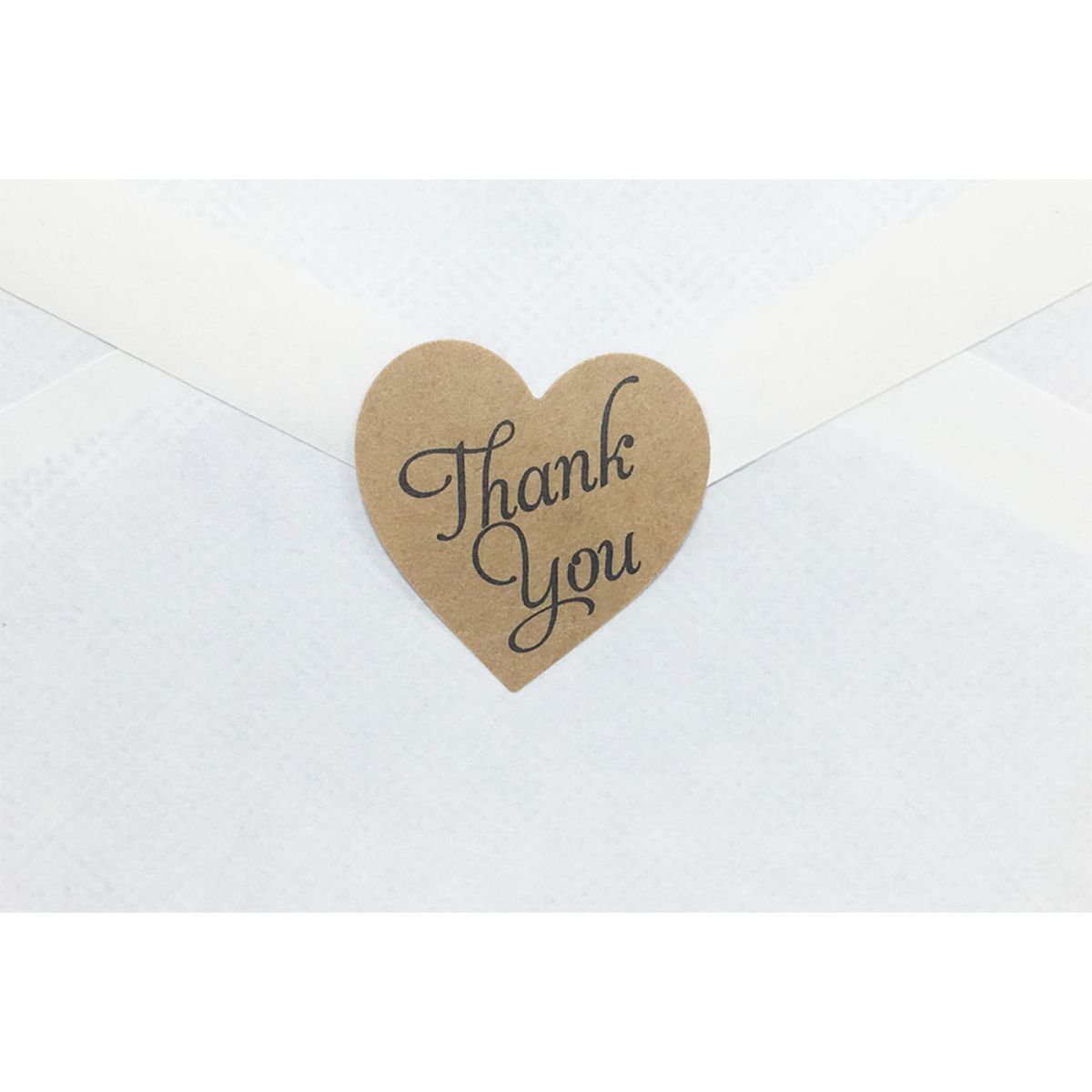 Thank You Heart Stickers Brown Kraft Paper 1" QTY 500 Thank You Heart Stickers Brown Kraft Paper 1" QTY 500