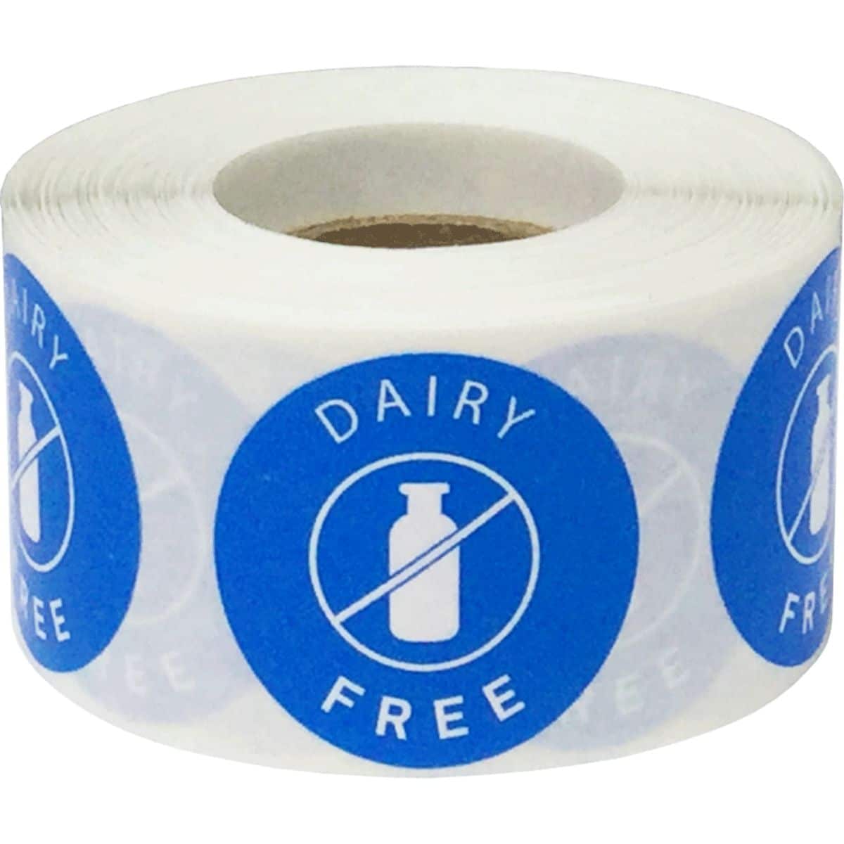 Dairy Free Labels Blue 1.25 Inch Round QTY 500 Dairy Free Labels Blue 1.25 Inch Round QTY 500