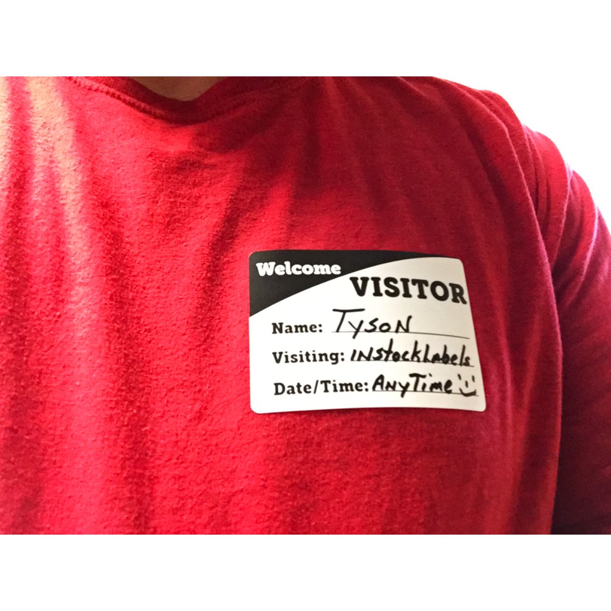 Welcome Visitor Stickers in Black QTY 500