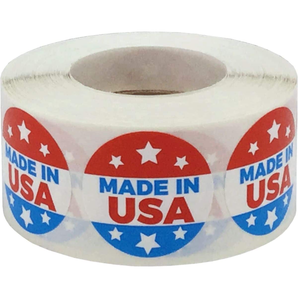 Made in the USA Stickers | 1" Round QTY 500 Made in the USA Stickers | 1" Round QTY 500