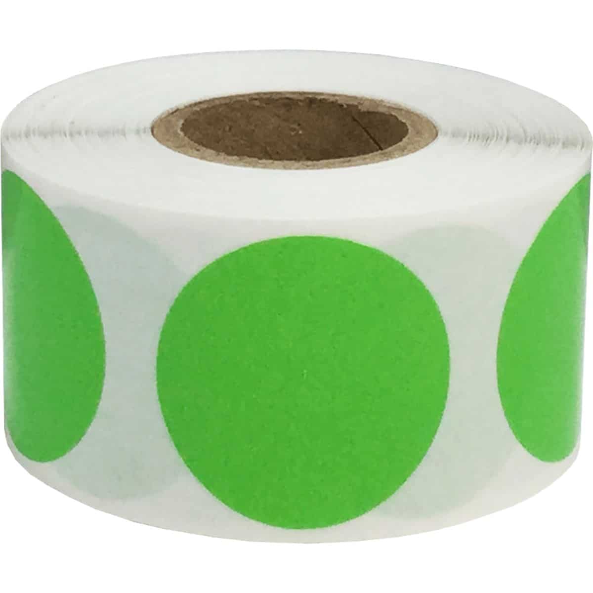 Light Green Labels 1.25" Round QTY 500