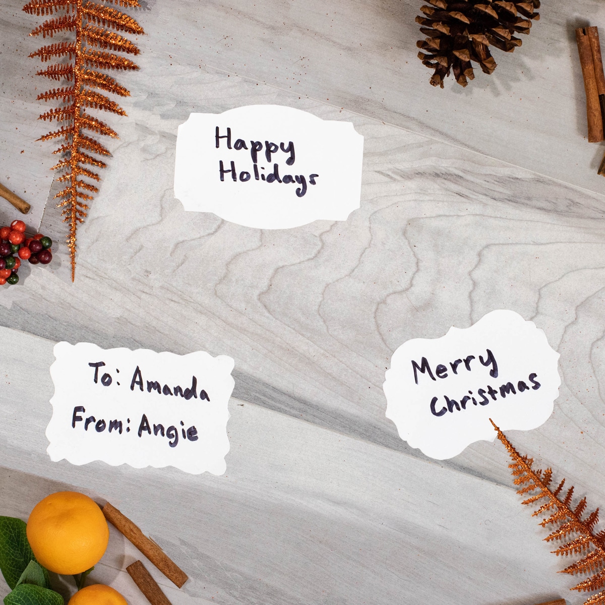 White Blank Gift Tags for Holiday Gift Wrapping | 3 Shapes QTY 100