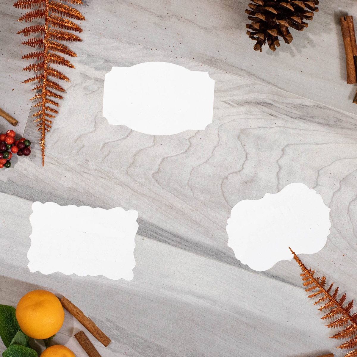 White Blank Gift Tags for Holiday Gift Wrapping | 3 Shapes QTY 100