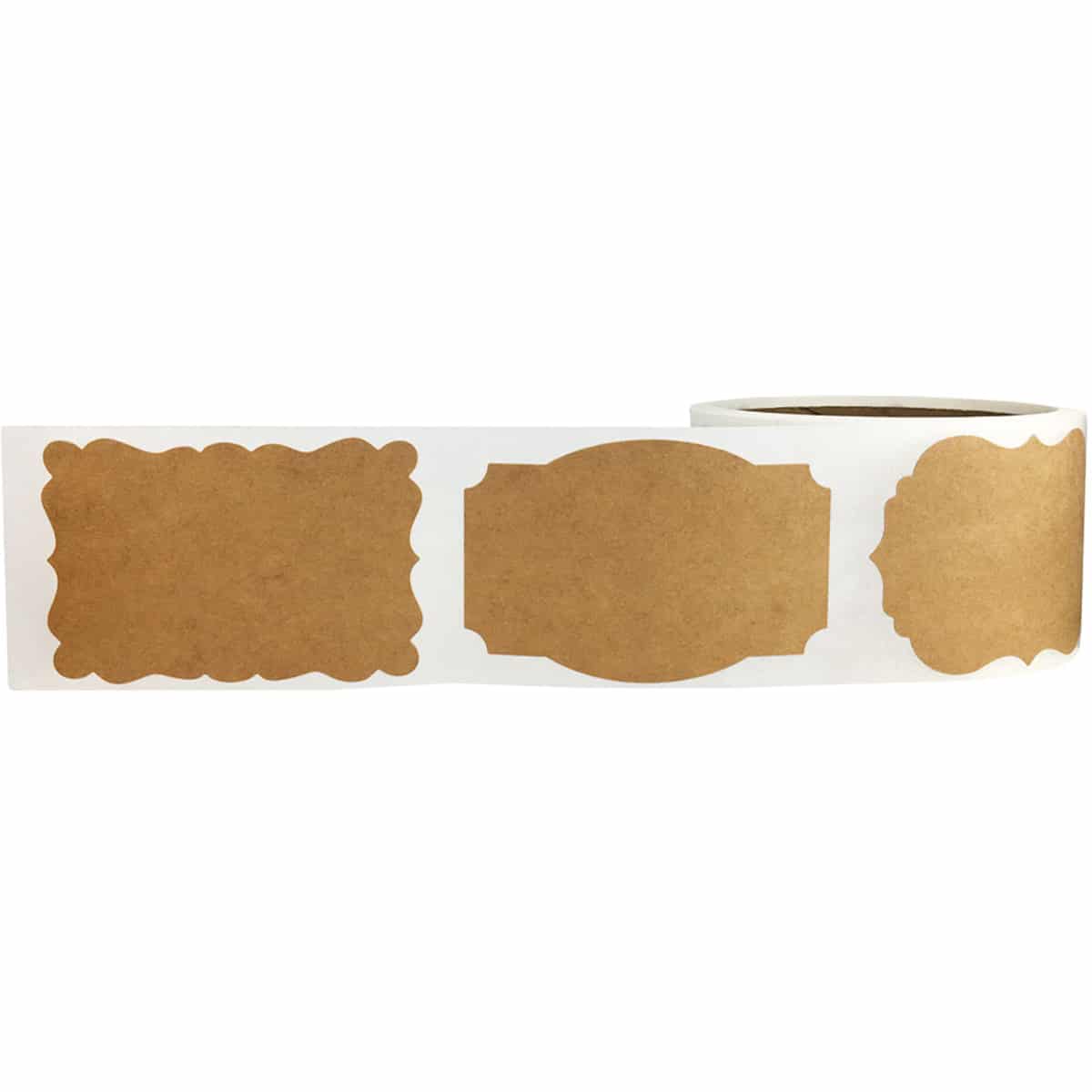 Minimalist Blank Natural Brown Kraft Gift Tag Stickers QTY 100