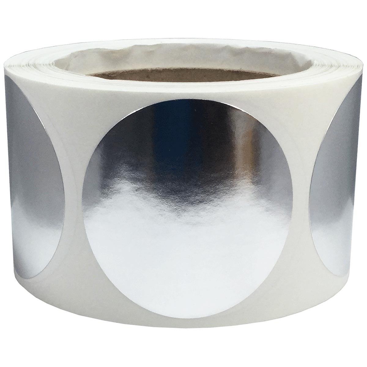 Silver Stickers 2.5" Round QTY 500