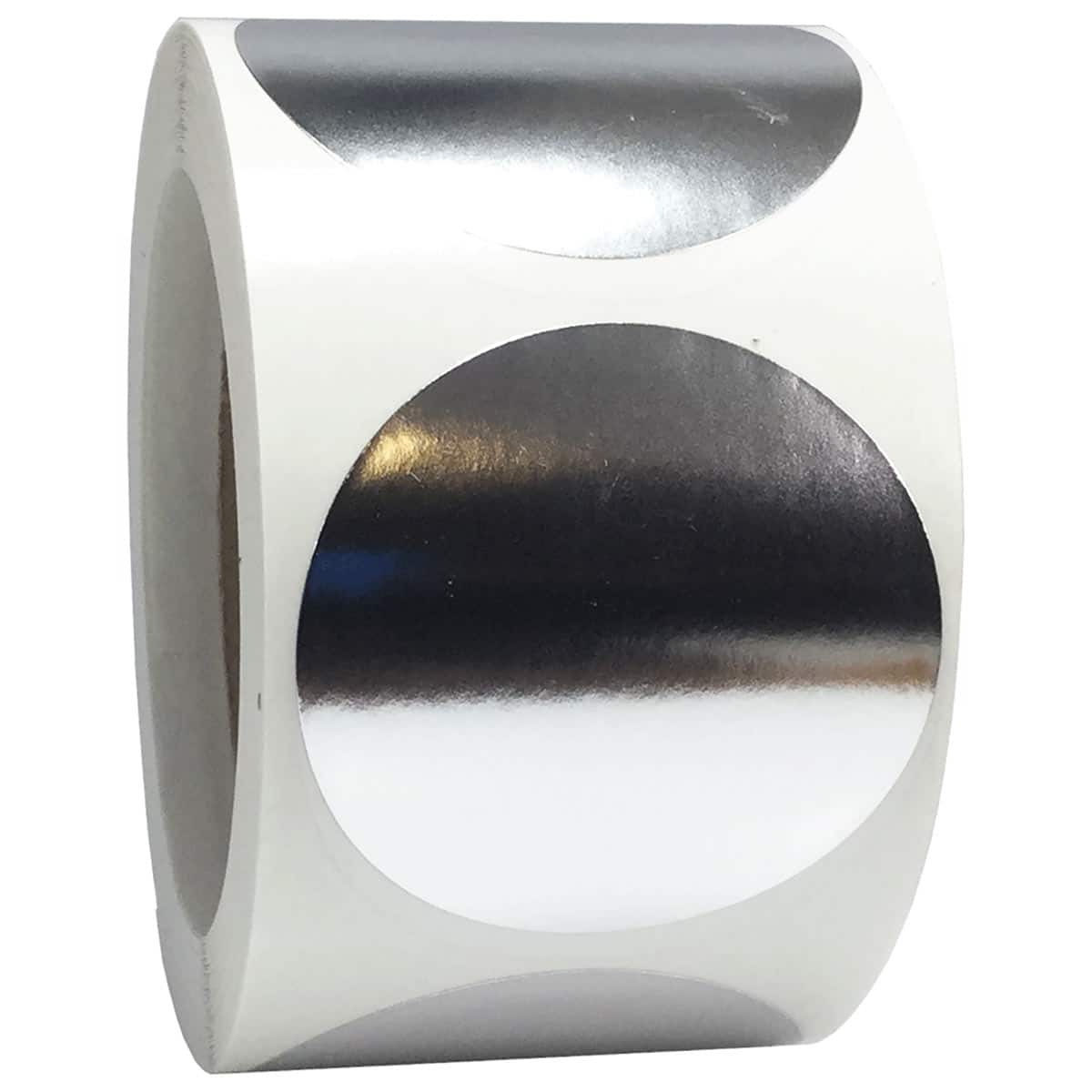 Silver Stickers 2.5" Round QTY 500