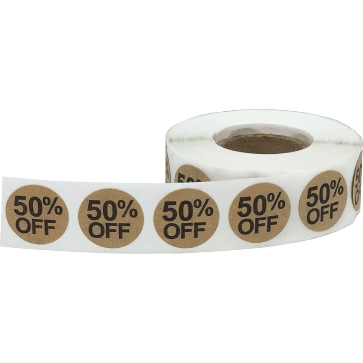 50 Percent Off Brown Kraft Labels 3/4" Quantity 500 50 Percent Off Brown Kraft Labels 3/4" Quantity 500