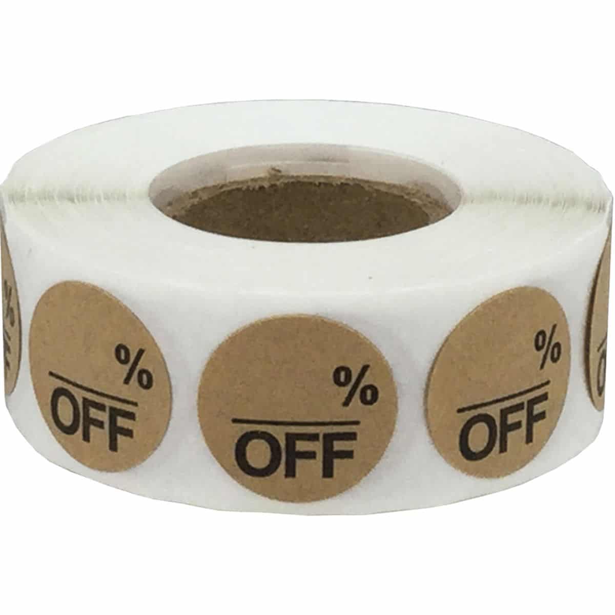 Blank Percent Off Brown Kraft Labels 3/4" QTY 500