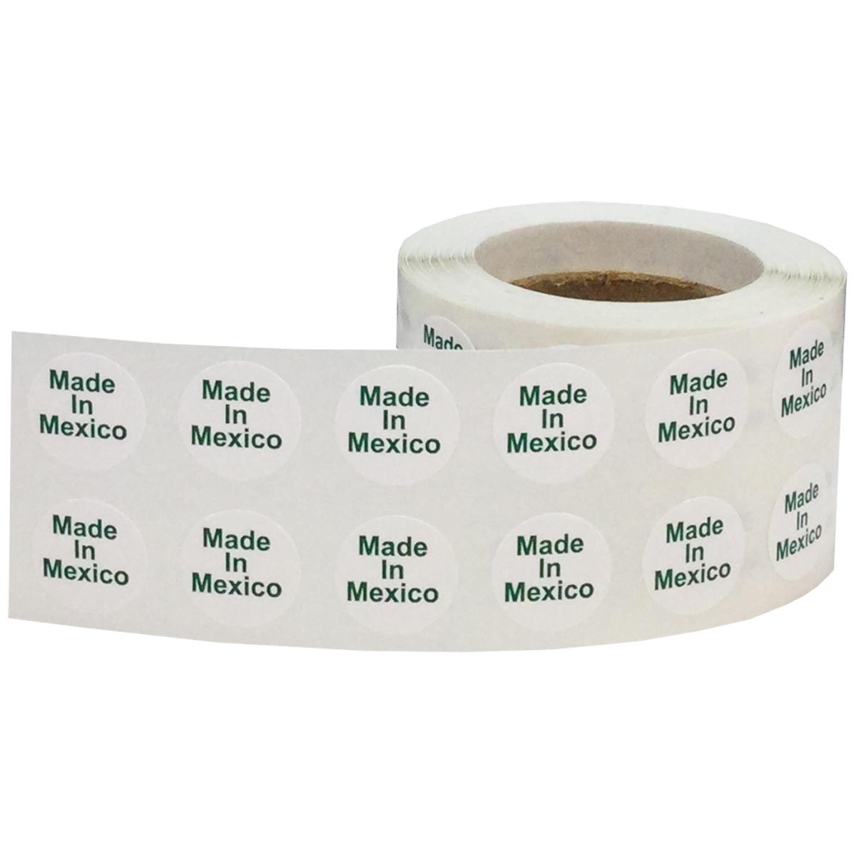 Small Green Made In Mexico Stickers 1/2" Quantity 1,000