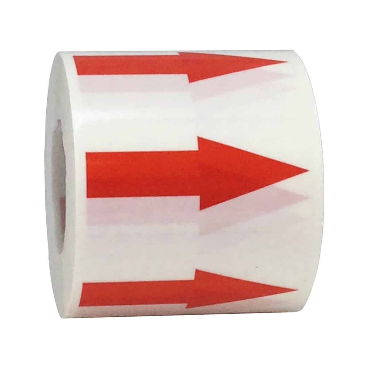 Red Transparent Arrow Stickers 1" x 2" QTY 500