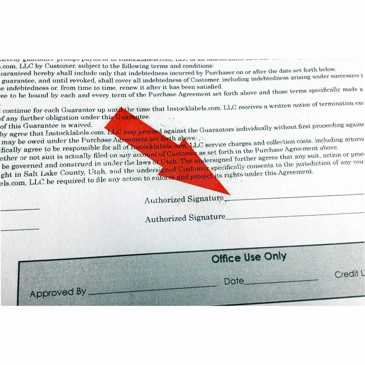 Red Transparent Arrow Stickers 1" x 2" QTY 500